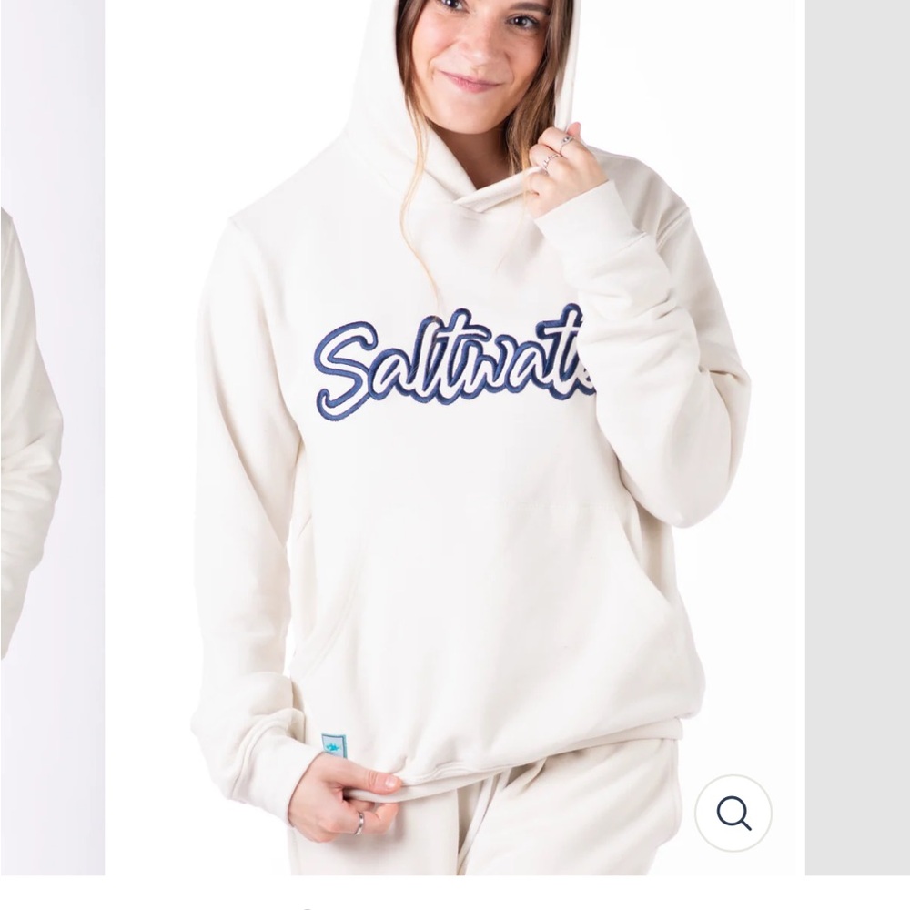 Saltwater Ivory Sweatshirt with Navy Script
